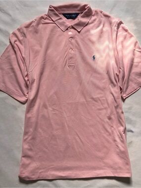 Ralph Lauren Men's Light Pink Polo with Navy Pony